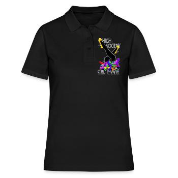 high society heels girl power - Frauen Polo Shirt - Schwarz - Vorne - Ailine (174cm)