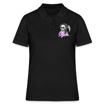Faucheuse et Cochon - Polo Femme - noir - Devant - Ailine (174cm)
