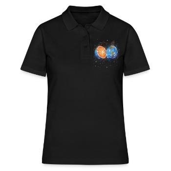 Sommer Orange Als Erde - Frauen Polo Shirt - Schwarz - Vorne - Ailine (174cm)