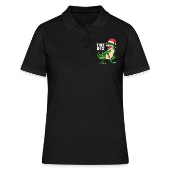 Tree Rex Weihnachten Xmas Dinosaurier Kostüm - Frauen Polo Shirt - Schwarz - Vorne - Ailine (174cm)