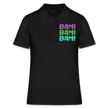 bam bam bam - Frauen Polo Shirt - Schwarz - Vorne - Ailine (174cm)