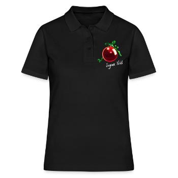 Christbaum Kugel Joyeux Noël - Frauen Polo Shirt - Schwarz - Vorne - Ailine (174cm)