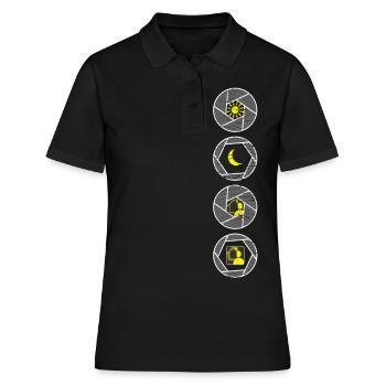 Blende Tiefenschärfe - Frauen Polo Shirt - Schwarz - Vorne - Ailine (174cm)