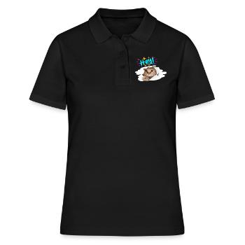 Hey cute kitten. Sweet Cat saying hello. - Women's Polo Shirt - black - Front - Ailine (174cm)