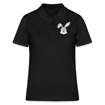 Hase Osterhase Häschen Hasenzähne Hasen Ostern - Frauen Polo Shirt - Schwarz - Vorne - Ailine (174cm)