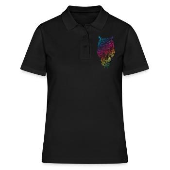 Owl and eagle owl staring at you - Women's Polo Shirt - black - Front - Ailine (174cm)