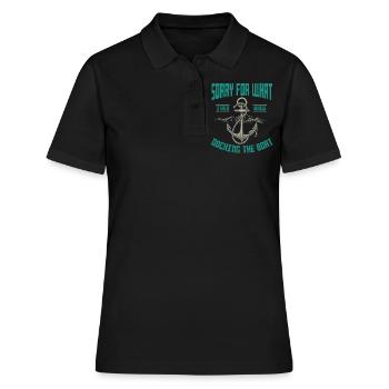 Marin disant, amarrage du bateau, bateau, bateaux, bateau - Polo Femme - noir - Devant - Ailine (174cm)