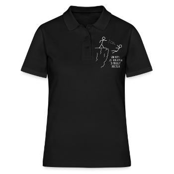 Sarkastisches Strichmännchen, Motivation - Frauen Polo Shirt - Schwarz - Vorne - Ailine (174cm)