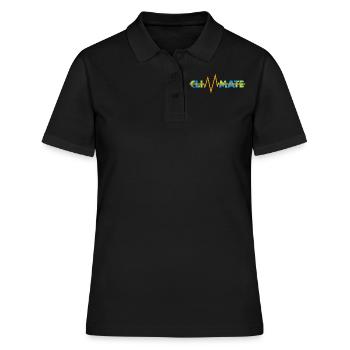 Klima-Herzschlag, Erdtag, Saubere Energie - Frauen Polo Shirt - Schwarz - Vorne - Ailine (174cm)