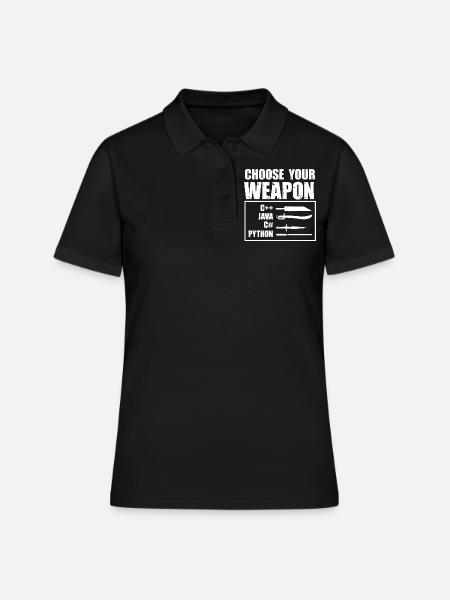 Programmation Python, programmeur, codeur - Polo Femme - noir