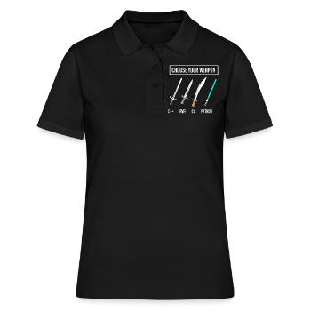 Python-Programmierung, Programmierer Python-Code - Frauen Polo Shirt - Schwarz - Vorne - Ailine (174cm)