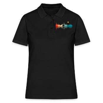 Ondes sonores nature, audiophiles - Polo Femme - noir - Devant - Ailine (174cm)