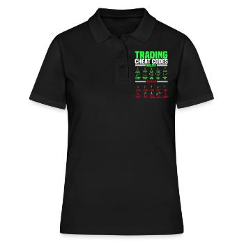 Handel, Händler, Börse, Krypto - Frauen Polo Shirt - Schwarz - Vorne - Ailine (174cm)