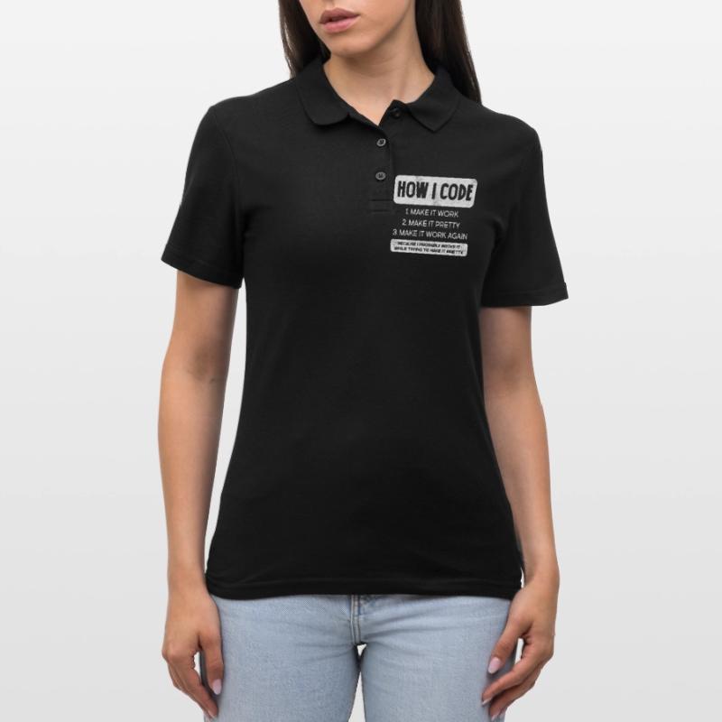 Programmierer, Code, Nerd, Programmierung Frauen Polo Shirt