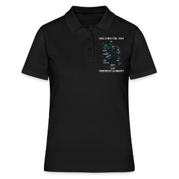 Segeln, Manöver, Segelturn - Frauen Polo Shirt - Schwarz - Vorne - Ailine (174cm)