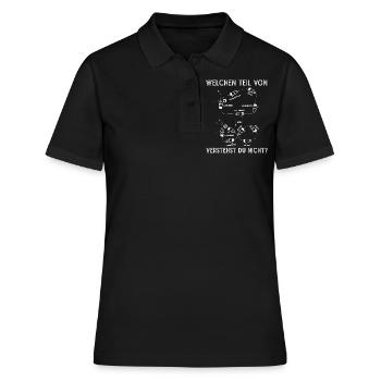 Segeln, Manöver, Segelturn - Frauen Polo Shirt - Schwarz - Vorne - Ailine (174cm)
