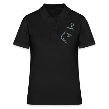 Pêcheurs, pêche, hameçons - Polo Femme - noir - Devant - Ailine (174cm)