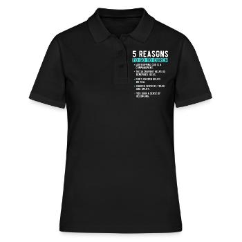 5 Reasons to Go to Church - Women's Polo Shirt - black - Front - Ailine (174cm)