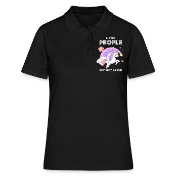 Einhorn Kleine Menschen werden später nass - Frauen Polo Shirt - Schwarz - Vorne - Ailine (174cm)