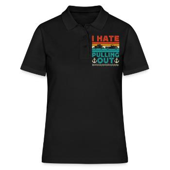 Camping, je déteste déménager, camping-car - Polo Femme - noir - Devant - Ailine (174cm)