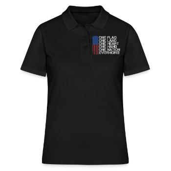 Citations patriotiques américaines, patriotes, patriotes - Polo Femme - noir - Devant - Ailine (174cm)