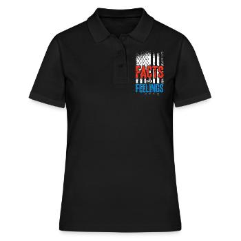 Drapeau américain, faits sur les sentiments - Polo Femme - noir - Devant - Ailine (174cm)