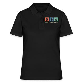 Musique métal, musique rock papier métal - Polo Femme - noir - Devant - Ailine (174cm)