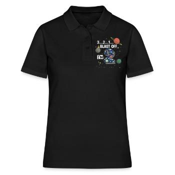 Blast Off Ich Bin2 Jahre Alt, 2. Geburtstag - Frauen Polo Shirt - Schwarz - Vorne - Ailine (174cm)
