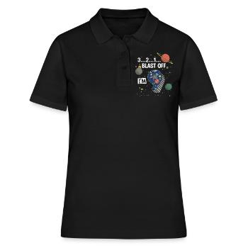 Blast Off Ich Bin 9 Jahre Alt, 9. Geburtstag - Frauen Polo Shirt - Schwarz - Vorne - Ailine (174cm)