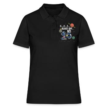 Blast Off Ich Bin 10 Jahre Alt, 10. Geburtstag - Frauen Polo Shirt - Schwarz - Vorne - Ailine (174cm)