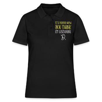 Gehörloser Stolz, Gehör, Behinderte, Taubheit - Frauen Polo Shirt - Schwarz - Vorne - Ailine (174cm)