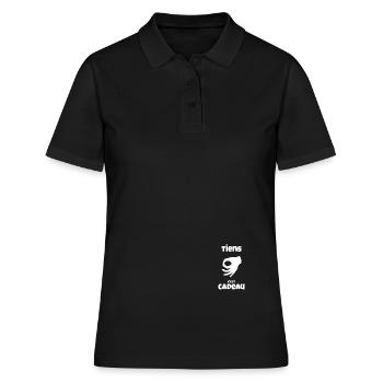 Jeu du rond - pitou - cadeau blague - Polo Femme - noir - Devant - Ailine (174cm)
