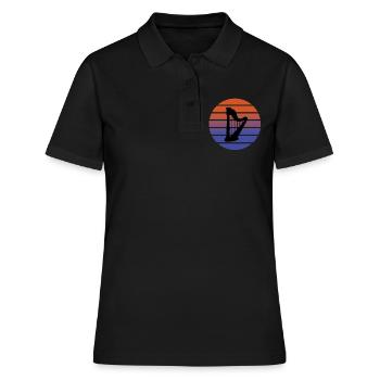 Harfe - Frauen Polo Shirt - Schwarz - Vorne - Ailine (174cm)