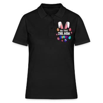 Ich Bin Die Coole Osterhasen Mama Mutter Ostern - Frauen Polo Shirt - Schwarz - Vorne - Ailine (174cm)