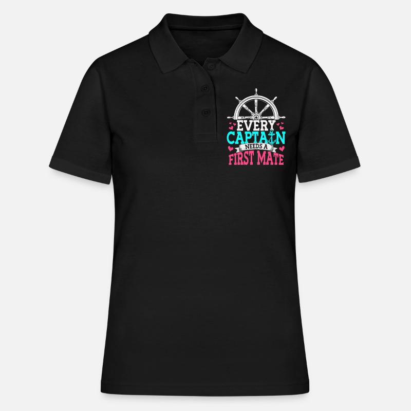 Every captain needs a first mate boat - Women's Polo Shirt - black