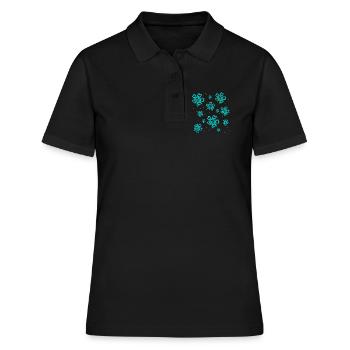 Neonblüten, Outlines - Frauen Polo Shirt - Schwarz - Vorne - Ailine (174cm)
