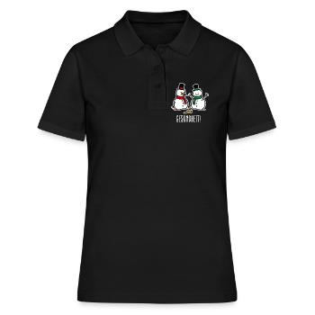 Gesundheit! lustige Schneemann Cartoon Weihnachten - Frauen Polo Shirt - Schwarz - Vorne - Ailine (174cm)