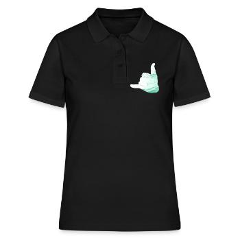 salut surfeur shaka - Polo Femme - noir - Devant - Ailine (174cm)