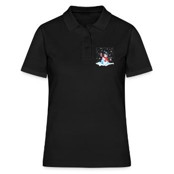Noël nostalgie bonhomme de neige avec hibou, lanterne - Polo Femme - noir - Devant - Ailine (174cm)
