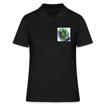 Pfau - Frauen Polo Shirt - Schwarz - Vorne - Ailine (174cm)