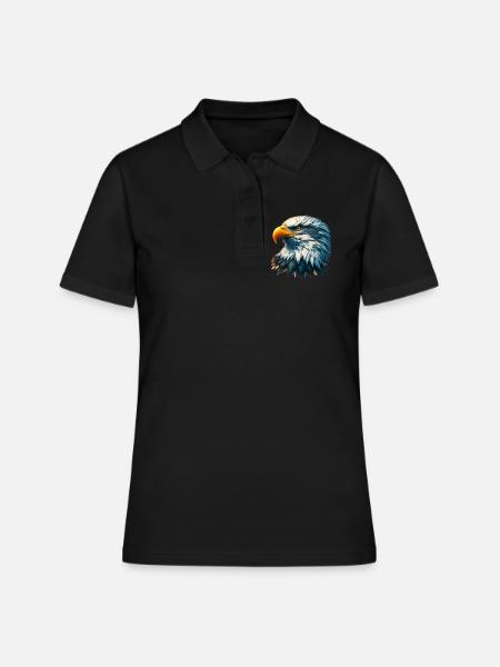Adler - Frauen Polo Shirt - Schwarz