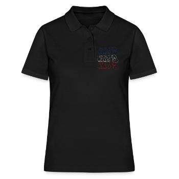 Graffiti Kunst Collage Print (Pariser Bubble Style - Frauen Polo Shirt - Schwarz - Vorne - Ailine (174cm)