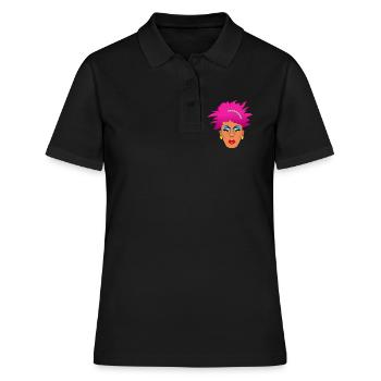 Drag Queen rose - Polo Femme - noir - Devant - Ailine (174cm)