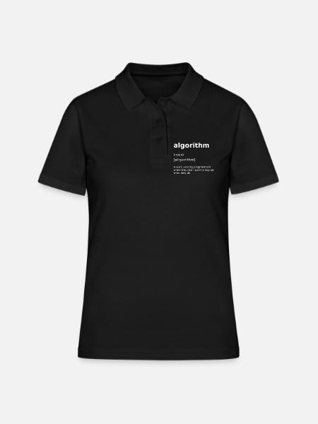 Programmation Informatique Algorithme Informatique - Polo Femme - noir