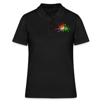 Éclaboussures de peinture, éclaboussures de couleurs - Polo Femme - noir - Devant - Ailine (174cm)