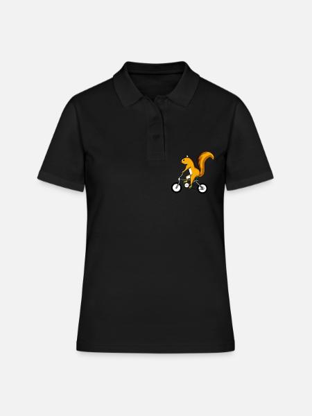 Écureuil bicyclette tamias rongeur - Polo Femme - noir