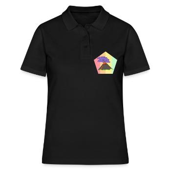 Rétro volcan lave géologie Hawaii éruption Vintage - Polo Femme - noir - Devant - Ailine (174cm)