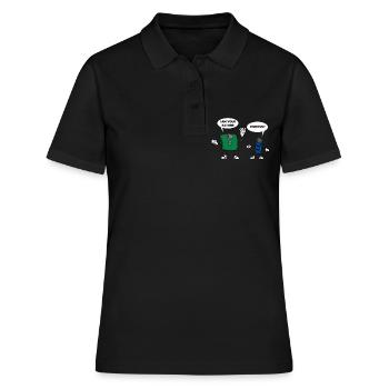 Clé USB cadeau technologie informatique - Polo Femme - noir - Devant - Ailine (174cm)