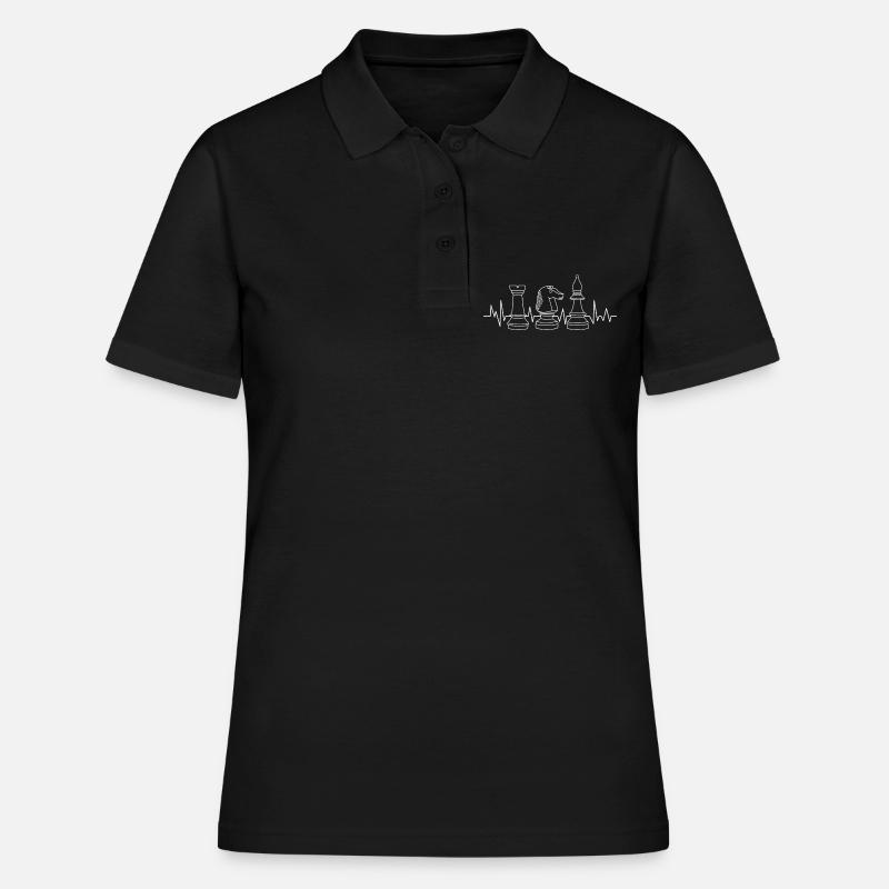 Jeu de jeu de jeu d’échecs d’échecs - Polo Femme - noir