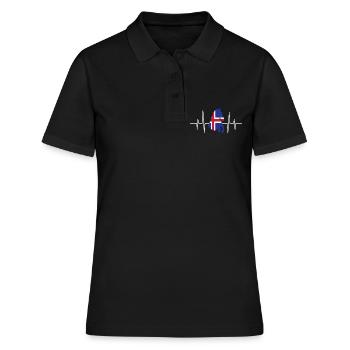 Cheval islandais Tölt poney islandais - Polo Femme - noir - Devant - Ailine (174cm)